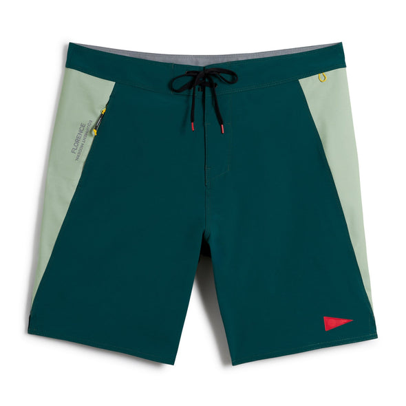 FLORENCE F1 BURGEE CORDURA BOARDSHORT - DARK EMERALD