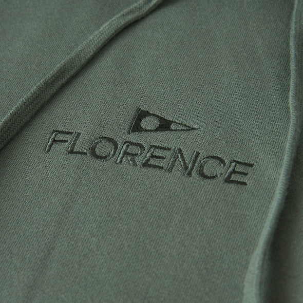 FLORENCE EMBROIDERED HOODIE - DARK SAGE