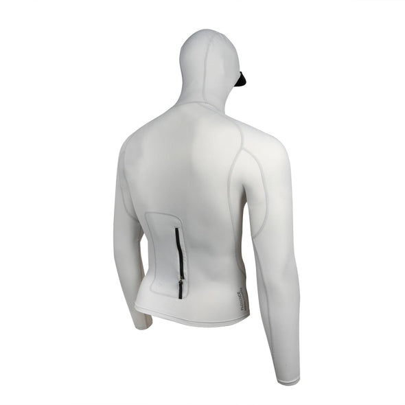 FLORENCE LONG SLEEVE UTILITY POCKET HOODED RASHGUARD - SILVER