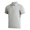 FLORENCE AIRTEX COLLARED SHORT SLEEVE SHIRT - LIGHT HEATHER GREY