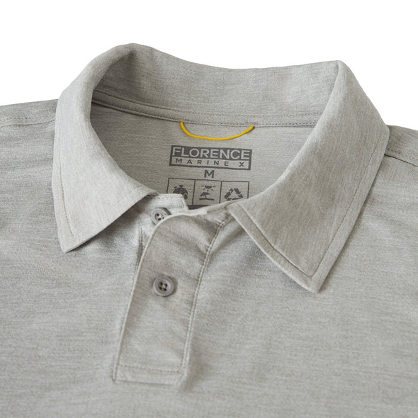 FLORENCE AIRTEX COLLARED SHORT SLEEVE SHIRT - LIGHT HEATHER GREY
