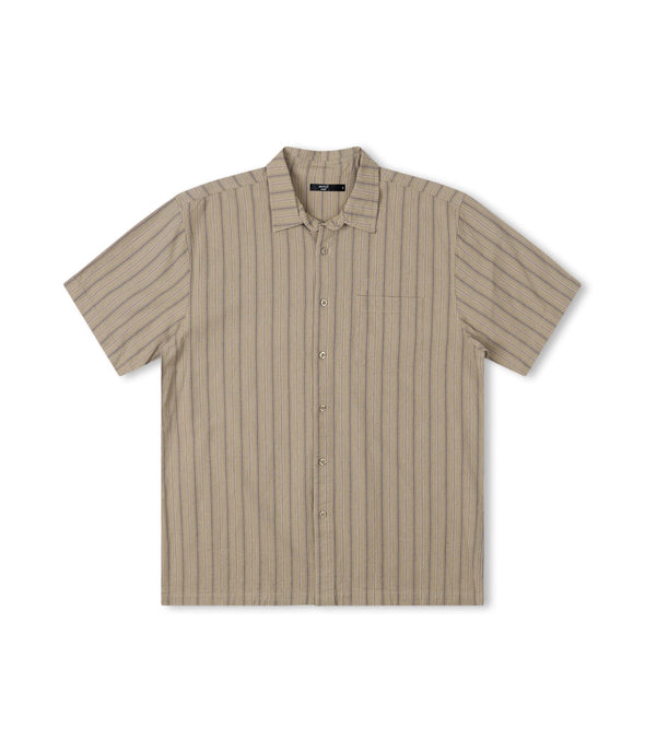 FORMER REYNOLDS STRIPED SS SHIRT - MOSS