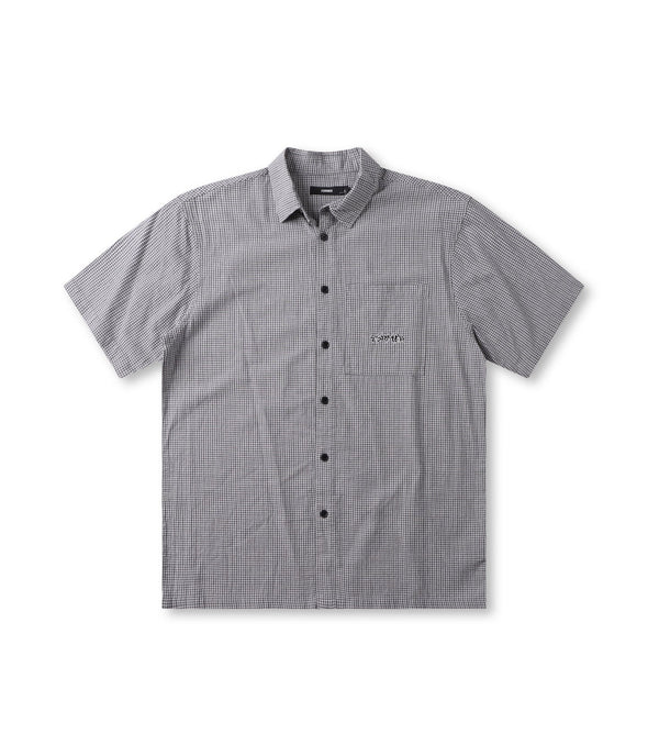 FORMER VIVIAN CHECK SS SHIRT - BLACK
