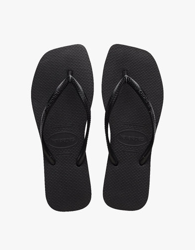 HAVAIANAS SLIM SQUARE SOLID - BLACK
