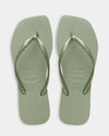 HAVAIANAS SLIM SQUARE SOLID - SMOKE GREEN