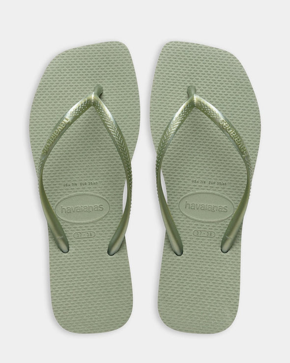 HAVAIANAS SLIM SQUARE SOLID - SMOKE GREEN