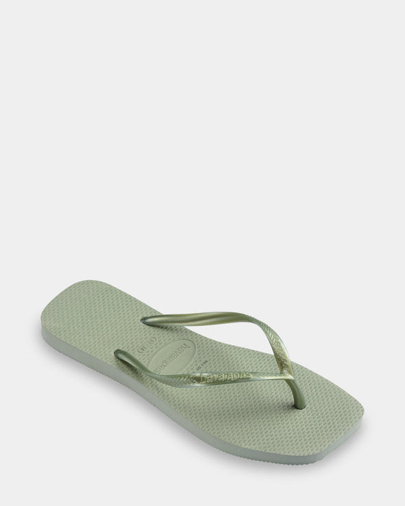 HAVAIANAS SLIM SQUARE SOLID - SMOKE GREEN