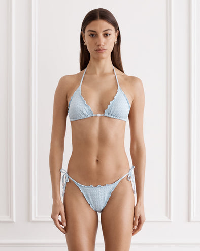 HEAVEN IVY TRIANGLE  TOP W/ PIPER TIE SIDE PANT - BLUE