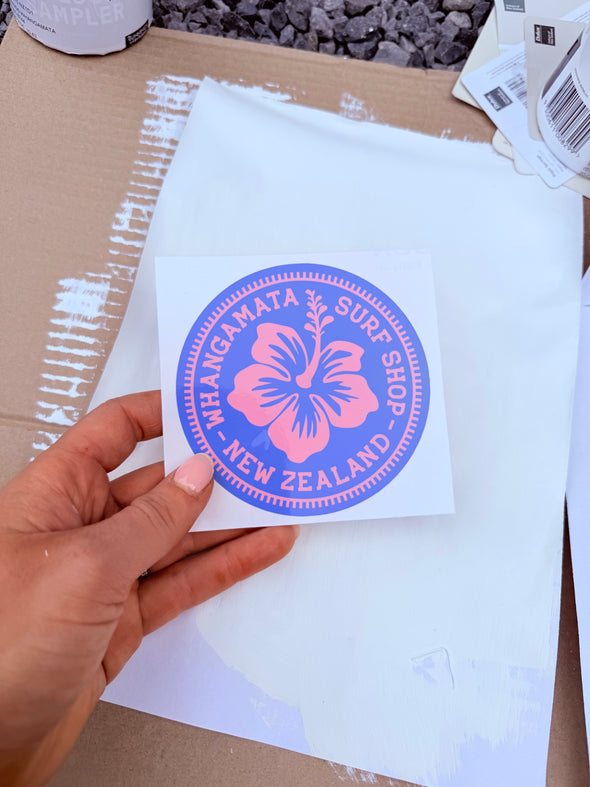WHANGAMATA SURF SHOP HIBISCUS PATCH STICKER