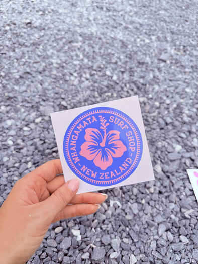 WHANGAMATA SURF SHOP HIBISCUS PATCH STICKER