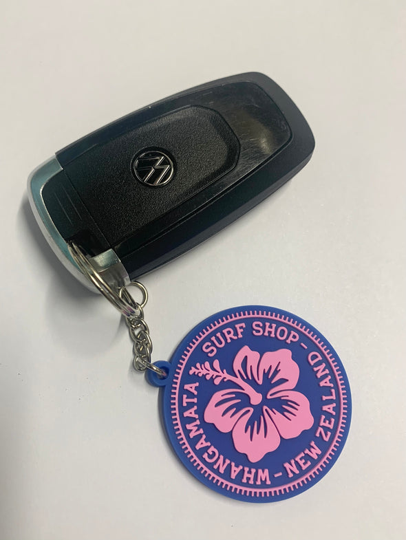 WHANGAMATA SURF SHOP HIBISCUS PATCH KEY CHAIN