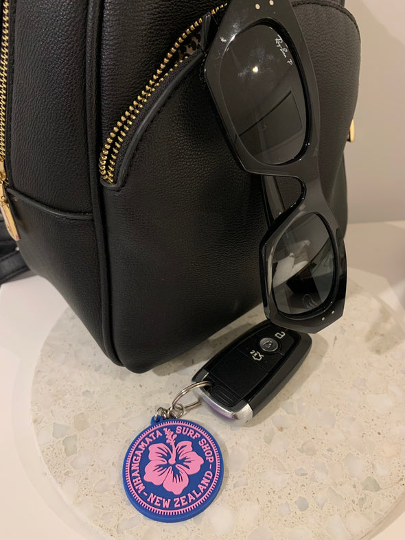 WHANGAMATA SURF SHOP HIBISCUS PATCH KEY CHAIN