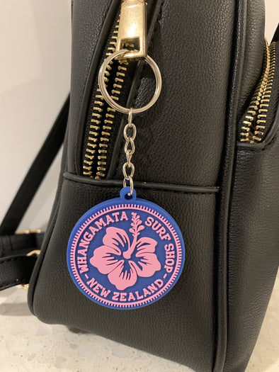 WHANGAMATA SURF SHOP HIBISCUS PATCH KEY CHAIN