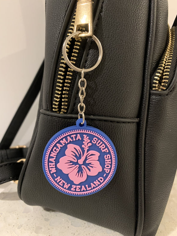 WHANGAMATA SURF SHOP HIBISCUS PATCH KEY CHAIN