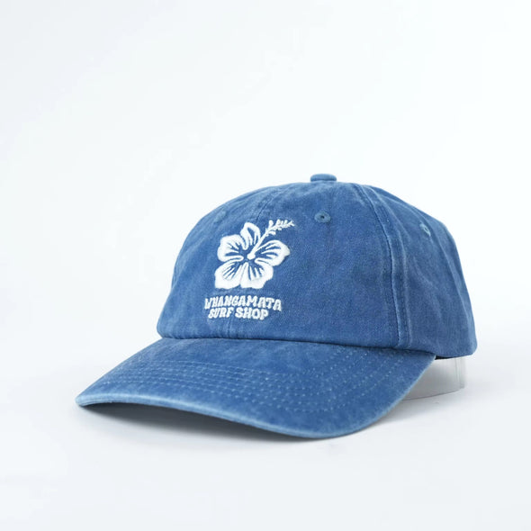 WHANGAMATA SURF SHOP HIBISCUS FLOWER CAP - FADED BLUE