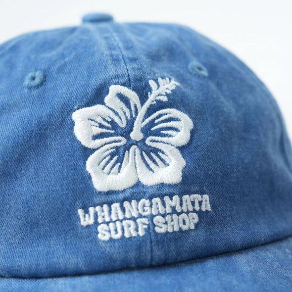 WHANGAMATA SURF SHOP HIBISCUS FLOWER CAP - FADED BLUE