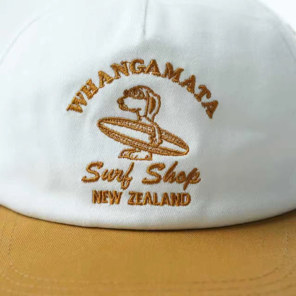 WHANGAMATA SURF SHOP SURF DOG CAP - WHITE/BROWN