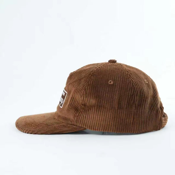 WHANGAMATA SURF SHOP BOX LOGO CORD CAP - BROWN