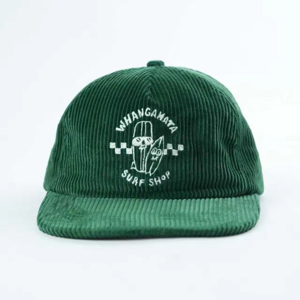WHANGAMATA SURF SHOP SURF DUDES CORD CAP - GREEN