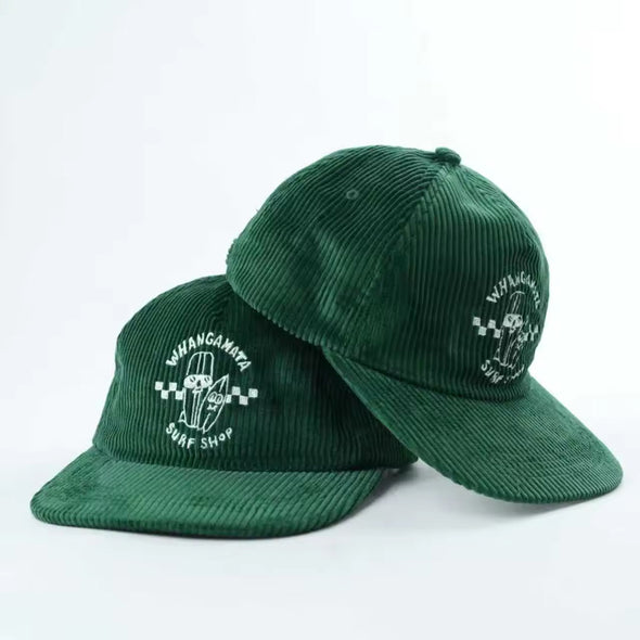 WHANGAMATA SURF SHOP SURF DUDES CORD CAP - GREEN