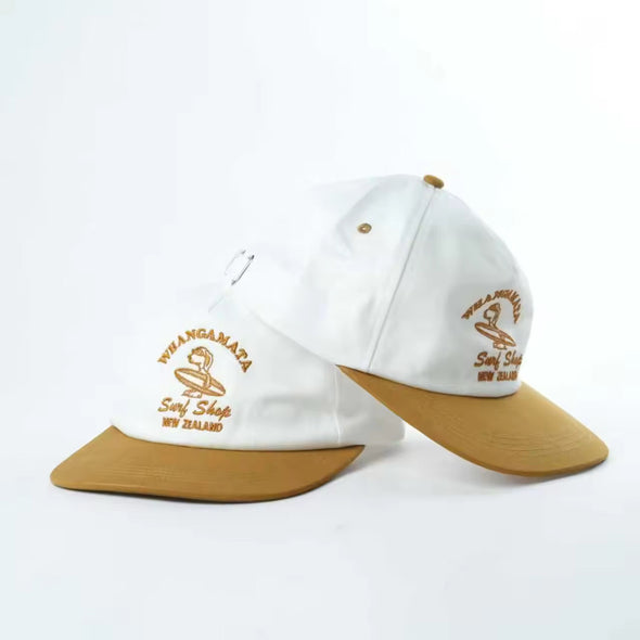 WHANGAMATA SURF SHOP SURF DOG CAP - WHITE/BROWN