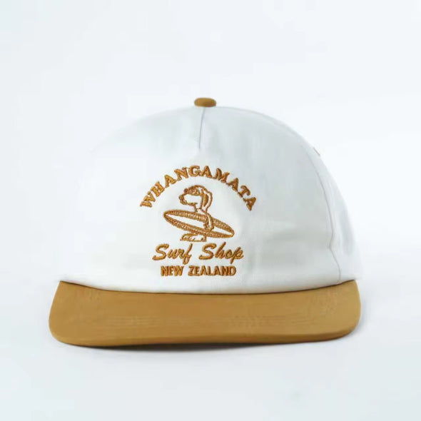WHANGAMATA SURF SHOP SURF DOG CAP - WHITE/BROWN