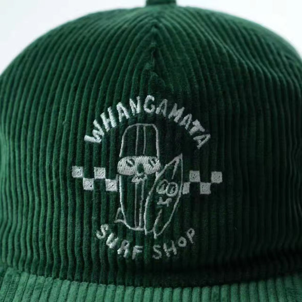 WHANGAMATA SURF SHOP SURF DUDES CORD CAP - GREEN