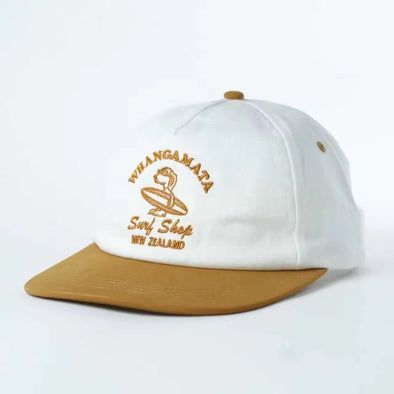 WHANGAMATA SURF SHOP SURF DOG CAP - WHITE/BROWN