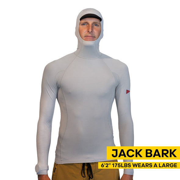 FLORENCE LONG SLEEVE UTILITY POCKET HOODED RASHGUARD - SILVER