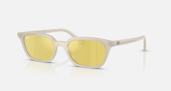 RAY BAN ZAYA CLOUDY WARM WHITE W/ YELLOW MIRROR FLASH GOLD