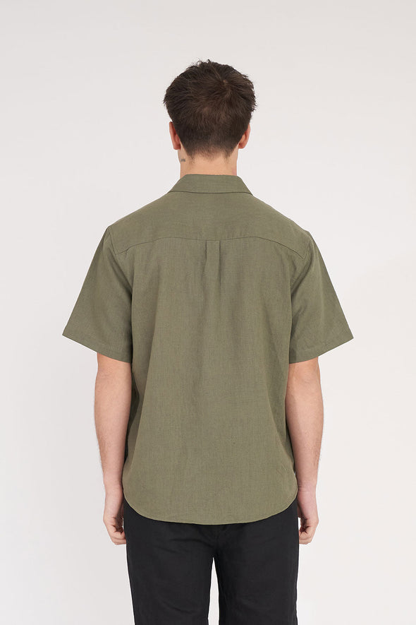 HUFFER LIN-IN SS SHIRT - KHAKI
