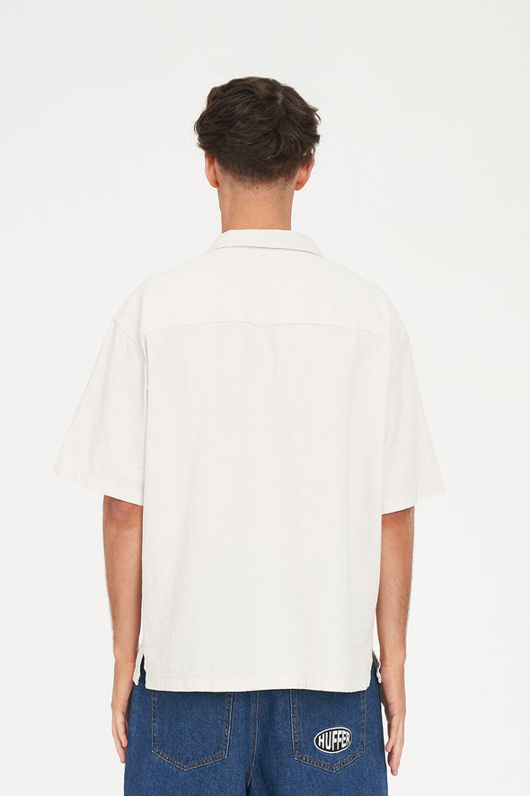 HUFFER MENS CABANA BOX SHIRT - PUTTY