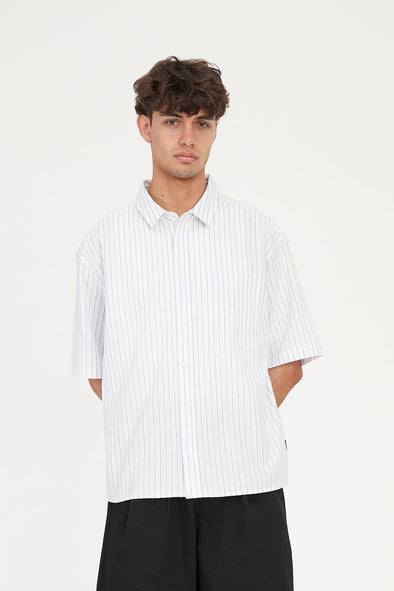 HUFFER SS OXFORD SHIRT - Y2K BLUE