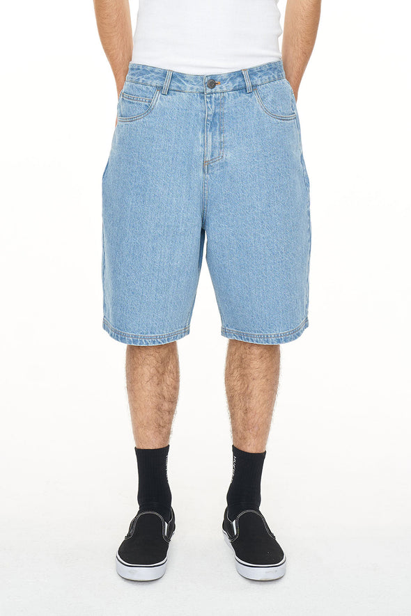 HUFFER BLACK EMB SHORT/OLDE - BLUE WASH