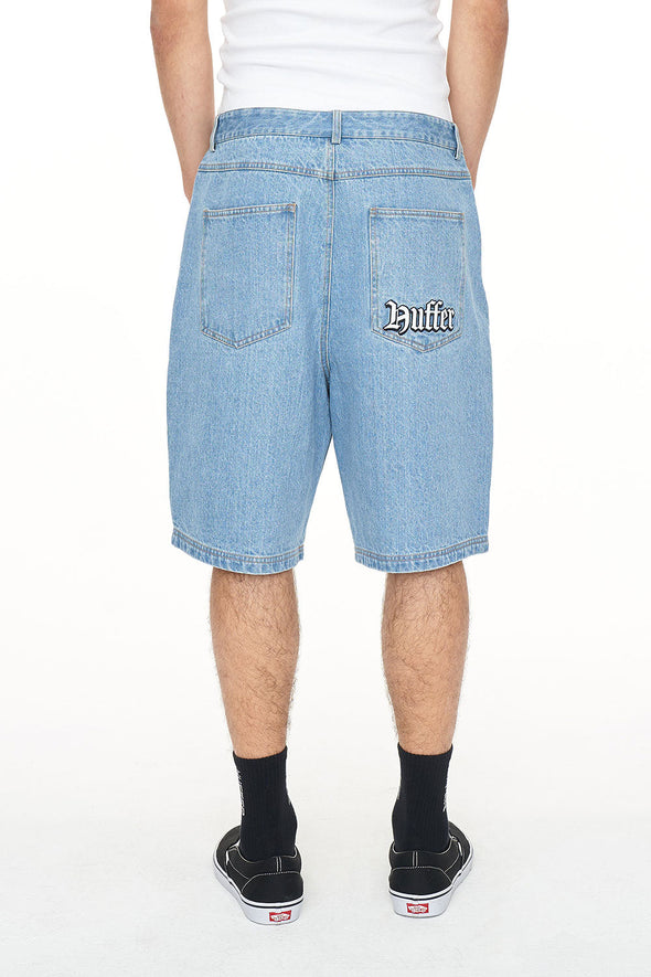 HUFFER BLACK EMB SHORT/OLDE - BLUE WASH