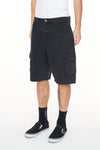 HUFFEWR 3D CARGO DENIM SHORT - BLACK WASH