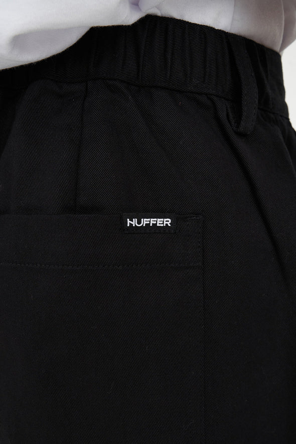 HUFFER PLEATED BAGGY SHORT - BLACK