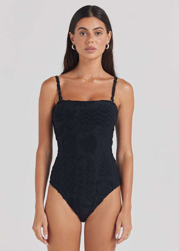 POOLSIDE PARADISO MAI TAI BANDEAU ONE PIECE - BLACK