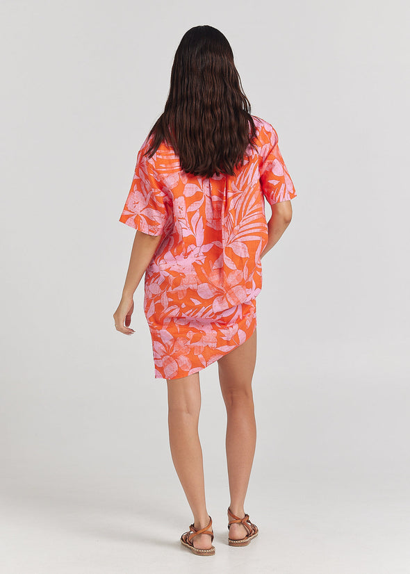 POOLSIDE PARADISO MOOREA SHIRT DRESS - WATERMELON