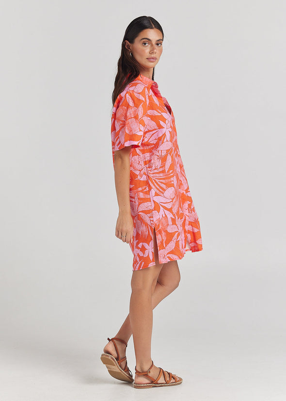 POOLSIDE PARADISO MOOREA SHIRT DRESS - WATERMELON