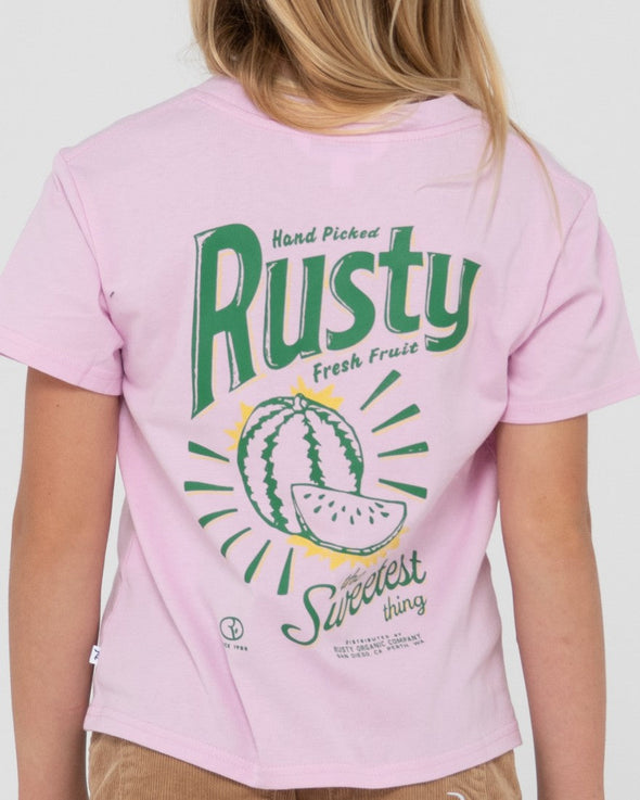 RUSTY SWEETEST THING RELAXED FIT CROP TEE GIRLS - PKD