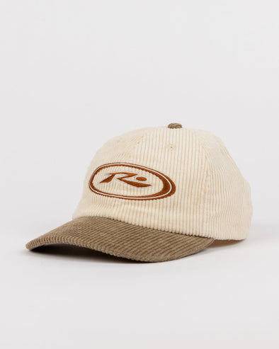 RUSTY ORBIT CORD SIX PANEL CAP - OAT