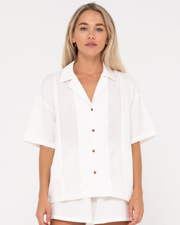 RUSTY PALM SPRINGS CAPRI PANELLED OVERSHIRT - SNW