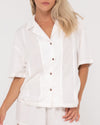 RUSTY PALM SPRINGS CAPRI PANELLED OVERSHIRT - SNW