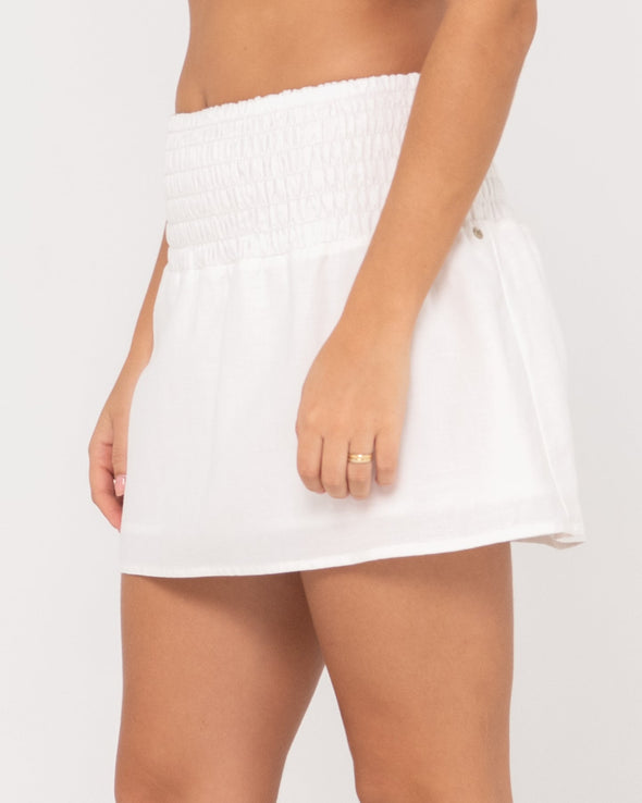 RUSTY PALM SPRINGS SHIRRED MINI SKIRT - SNW