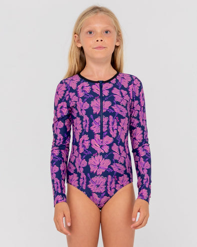 RUSTY HIBISCUS LONG SLEEVE ONE PIECE GIRLS - FUC