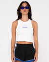 RUSTY CONTRAST RACER TANK - WHT