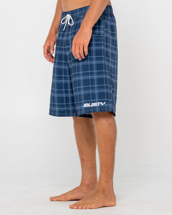 RUSTY PLAID DADDY ELASTIC WAIST BOARDSHORT - NVB