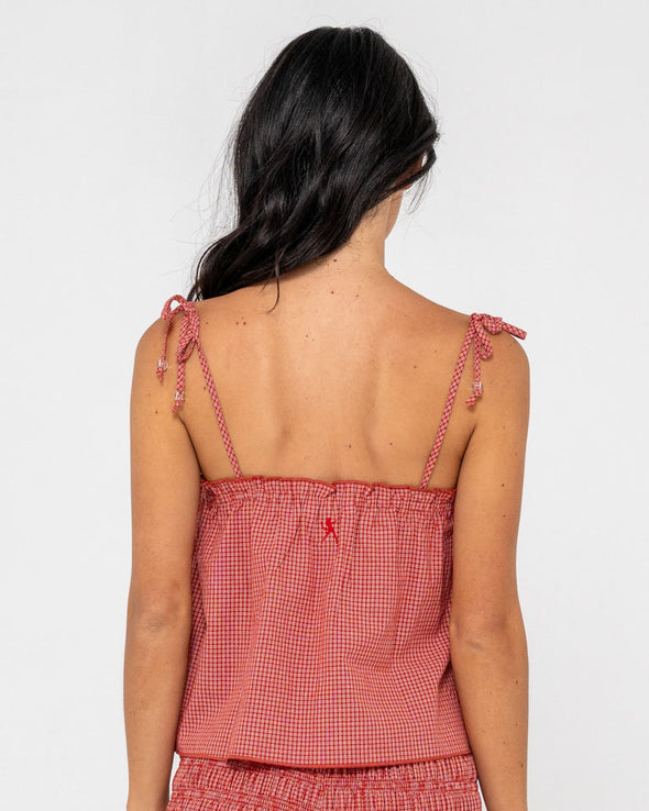 RUTSY SUMMER COURT CAMI TOP - RED