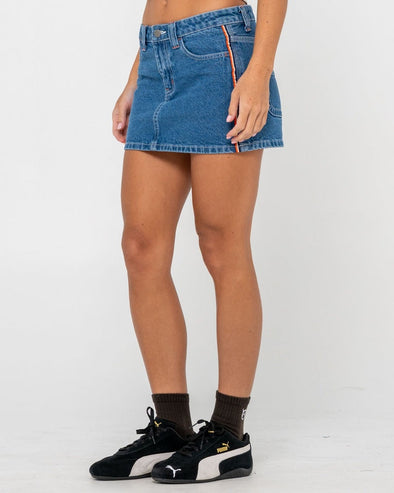 RUSTY FLIP MOMMY LOW RISE MINI DENIM SKIRT - MBO